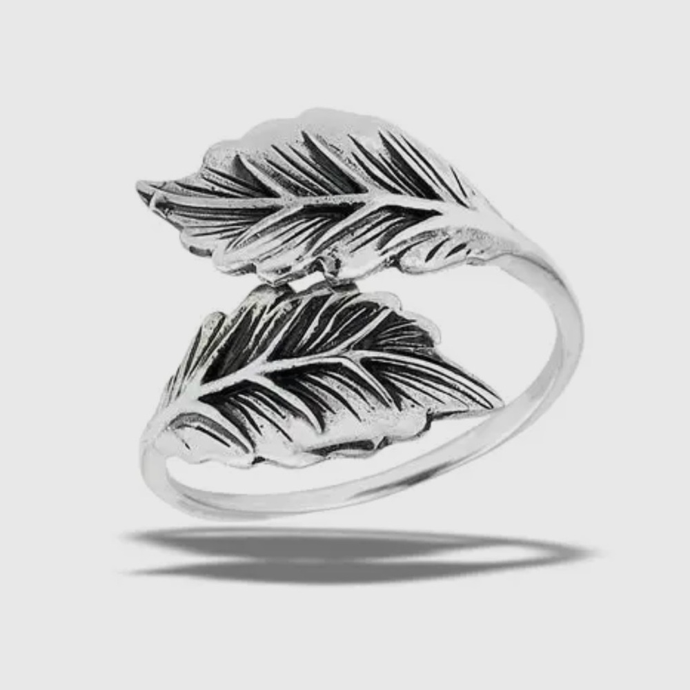 Sterling Silver Adjustable Oak Leaves Ring